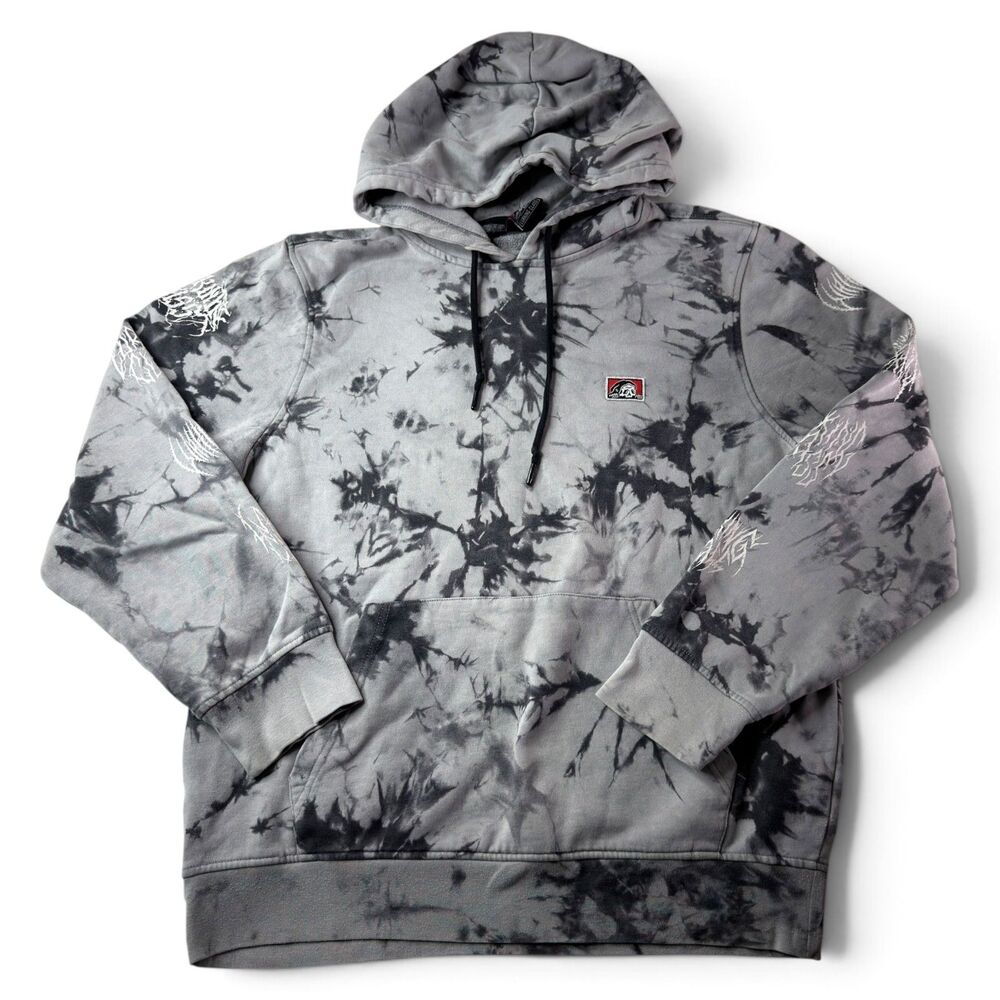 lurking class hoodie med/lg gray back tie dye skull graphic streetwear skater